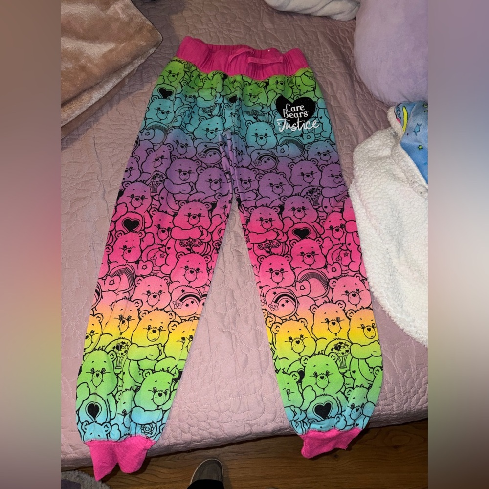 Justice Kids' Rainbow Care Bears Jogger Pants - Pink Accent